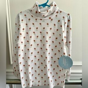 NWT Little English White Turtleneck with Football Pattern size 5